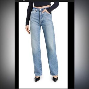 PAIGE Light Blue Straight Leg Jeans